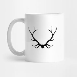 Buck Antlers - Black on White Mug